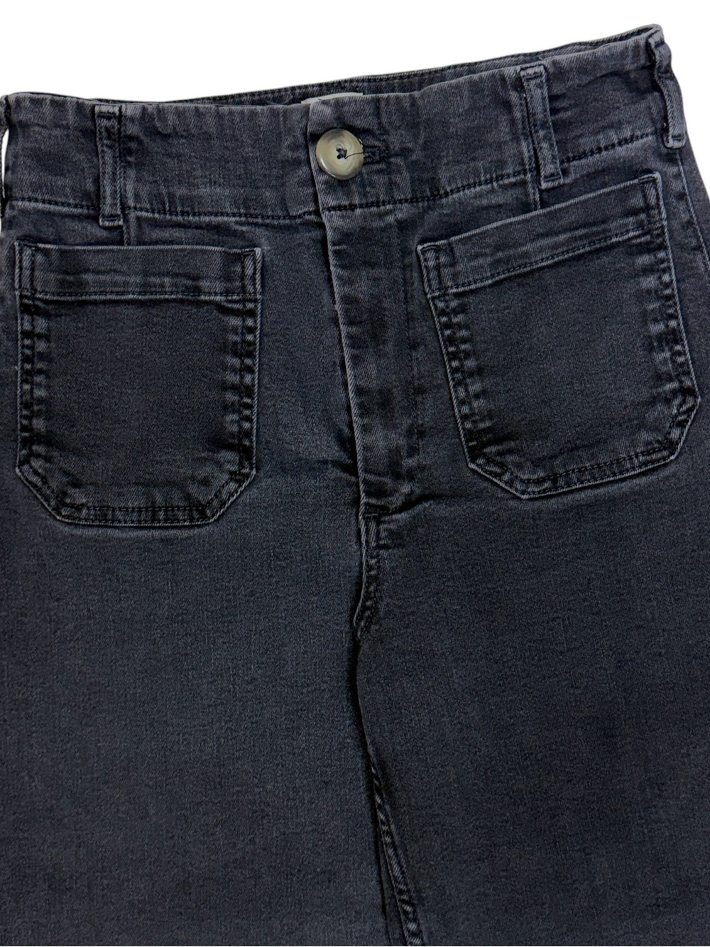 Anthropologie Maeve Colette Wide Leg Jeans Womens 27 Black Stretch Denim Pants